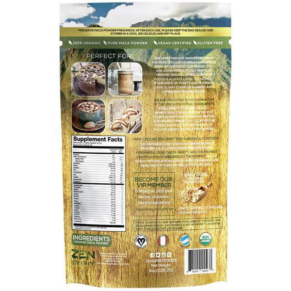 Maca Powder Organic 8oz (Yellow)