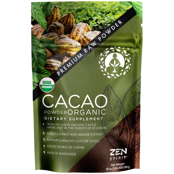 Cacao Powder Organic - 1 Pound - Unsweetened Premium Grade